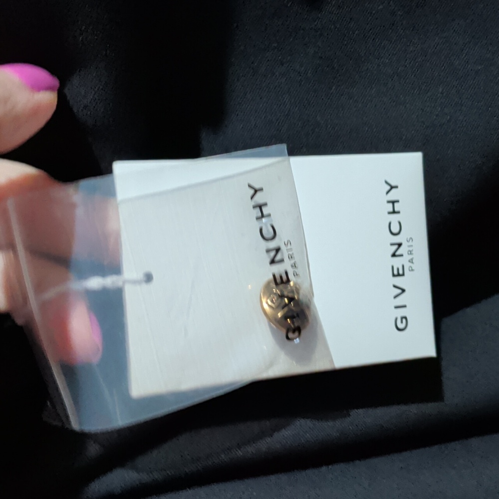 NWT Sz 40 French Givenchy Wool caddy skirt With Plisse Panel and Golden Buttons - Picture 9 of 11
